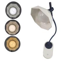 Luminaria de Mesa Com Garra Led Touch Articulavel Diamante Presilha 3 Cores Abajur Flexivel Trabalho Escritorio Home Office Geometrica