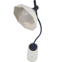 Luminaria de Mesa Com Garra Touch Presilha Articulavel Diamante Led 3 Cores Abajur Flexivel Trabalho Escritorio Home Office Geometrica