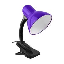 Luminária De Mesa Com Presilha Cor Roxa Bivolt Lk-777