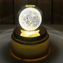 Luminária de Mesa com rotação infinita em Esfera de Cristal 3d Decorativa Abajur Presente Luminária de Mesa com rotação infinita em Esfera de Cristal 3d Decorativa Abajur Presente