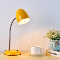 Luminária de Mesa CONCA E26 com Pescoço de Ganso Flexível Amarela em Metal