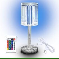Luminária De Mesa Cristal Diamante Abajur de Cabeceira 16 Mudança De Cor Criativo Luz LED Acrílica
