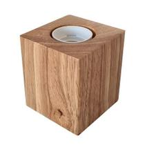 Luminária De Mesa Cube De Madeira 60W Bivolt