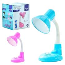 Luminária de mesa de base bivolt cores leitura estudo