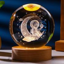 Luminária De Mesa De Cristal Decorativo Iluminação Universo