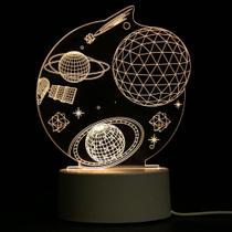 Luminária de Mesa de LED 3D Criativa Sistema Solar Planetas.