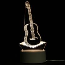 Luminária de Mesa de LED 3D Criativa / Violão, música.