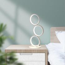 Luminária De Mesa Em Forma De 3 Anéis Minimalista Branco