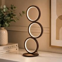 Luminária De Mesa Em Forma De 3 Anéis Minimalista Coffee