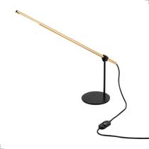 Luminária De Mesa Escritório Dourada Estilo Moderna Slim 3W