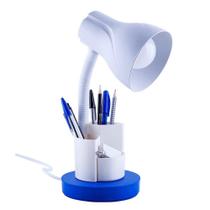 Luminaria de mesa escritório estudo spiralle porta lapis caneta azul