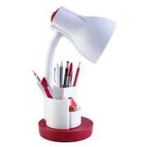 Luminaria de mesa escritório estudo spiralle porta lapis/caneta vermelha - Startec