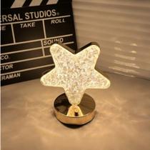 Luminária de Mesa Estrela Lâmpada de Quarto de luxo Nórdico Cristal Acrílico Led de 3 Cores