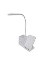 Luminária de Mesa Flexível Led Porta Caneta com Carregamento Sem Fio Branco Luminária de Mesa Flexível Led Porta Caneta com Carregamento Sem Fio Branco