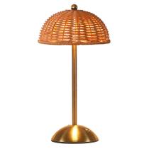 Luminária de Mesa Fortune Shun LED Touch em Bambu e Rattan 16x11 cm