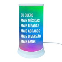 Luminária de Mesa Frase More Happiness Luminária de Mesa Frase More Happiness
