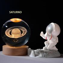 Luminaria de Mesa Globo de Vidro Galáxia/Saturno3D Iluminado