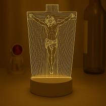 Luminária de Mesa Jesus Cristo Abajur para Sala Quarto Escritório LED USB Bíblia Vintage Cruz