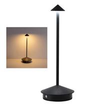 Luminaria de Mesa LED 3 Ton USB Bateria Recarregavel Controle de Intensidade Abajur Touch Home Office Enfeite Iluminaçao Decorativo Quarto Cabeceira