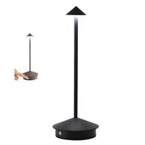 Luminaria de Mesa LED 3 Tons Controle de Intensidade Abajur Touch USB Bateria Recarregavel Cabeceira Quarto Leitura Home Office Decoraçao Elegante