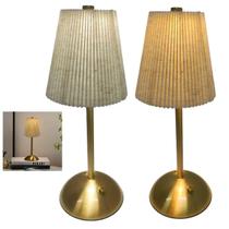 Luminaria de Mesa LED 3 Tons Kit 2 uni Controle de Intensidade Bateria Recarregavel USB Quarto Cabeceira Leitura Estudo