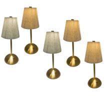 Luminaria de Mesa LED 3 Tons Kit 5 uni USB Bateria Recarregavel Leitura Estudo Quarto Sala Controle de Intensidade