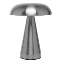 Luminária de Mesa Led 3 Tons Usb Lyor Mushroom Prata Metal