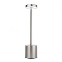 Luminária De Mesa Led Abajur Prata Recarregável Cabo Usb Luminária De Mesa Led Abajur Prata Recarregável Cabo Usb