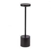 Luminária De Mesa Led Abajur Preto Recarregável Cabo Usb