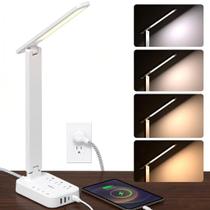 Luminária de Mesa LED Addtam com Filtro de Linha, 3 Tomadas e 4 USB Luminária de Mesa LED Addtam com Filtro de Linha, 3 Tomadas e 4 USB