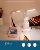 Luminaria de mesa Led Articulavel 3 cores Carregamento Celular Touch
