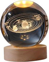 Luminária de Mesa LED Bola de Cristal 3D Space Brilhante