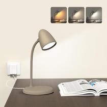 Luminária de Mesa LED Dimerizável RORENSE, 3 Cores, Marrom