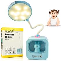 Luminária de Mesa LED Infantil Coelho Fofo Recarregável USB Abajur Articulável com Braço Flexível Luminária de Mesa LED Infantil Coelho Fofo Recarregável USB Abajur Articulável com Braço Flexível