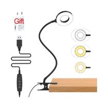 Luminária De Mesa LED Recarregável Com Braço Flexível E Clip, Luz Portátil Para Leitura E