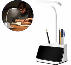 Luminária De Mesa LED Recarregável Flexível Porta Caneta Celular Luminária De Mesa LED Recarregável Flexível Porta Caneta Celular