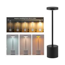 Luminária De Mesa LED Recarregável Por USB Com Sensor De Toque, 3 Cores, Dimerizável, Luz Noturna