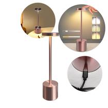 Luminária de Mesa LED Recarregável Touch 3 Cores USBC 3W Rose Gold Luminária de Mesa LED Recarregável Touch 3 Cores USBC 3W Rose Gold