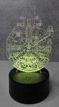 Luminária de mesa Led RGB Disney Star Wars sortidas Cor:Millennium Falcon