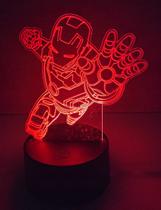 Luminária de mesa Led RGB Marvel Avengers Sortidos Cor:Homem de Ferro