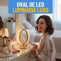 Luminária de Mesa LED Sem Fio Premium Abajur de Luxo com 3 Cores Design Cristal Elegante