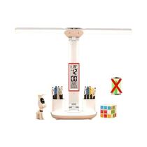 Luminária De Mesa LED USB De Dupla Face, Luminária De Mesa Regulável Com Calendário E Relógio, Luz