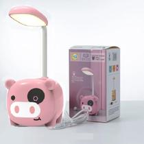 Luminária de Mesa Led USB Infantil Bichinhos Suporte Celular