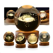 Luminária De Mesa Luz de LED Bola De Cristal 3d Decoração Solar Galáxia Espaço Luminária De Mesa Luz de LED Bola De Cristal 3d Decoração Solar Galáxia Espaço