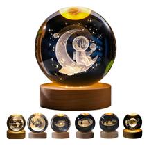 Luminária De Mesa Luz de LED Bola De Cristal 3d Decoração Solar Galáxia Espaço Luminária De Mesa Luz de LED Bola De Cristal 3d Decoração Solar Galáxia Espaço