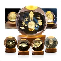 Luminária De Mesa Luz de LED Bola De Cristal 3d Decoração Solar Galáxia Espaço