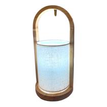 Luminaria de Mesa Mabul Madeira e Tecido D16xa34cm 1xe27 Gmh