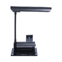 Luminária de mesa maximos cinza com relógio ponteiro 1x13w 127v