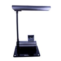 Luminária de mesa maximos preto com relógio ponteiro 1x13w 127v