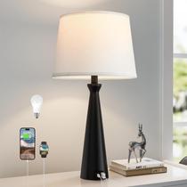 Luminária de Mesa Moderna Touch Seealle USB C+A Preta Luminária de Mesa Moderna Touch Seealle USB C+A Preta